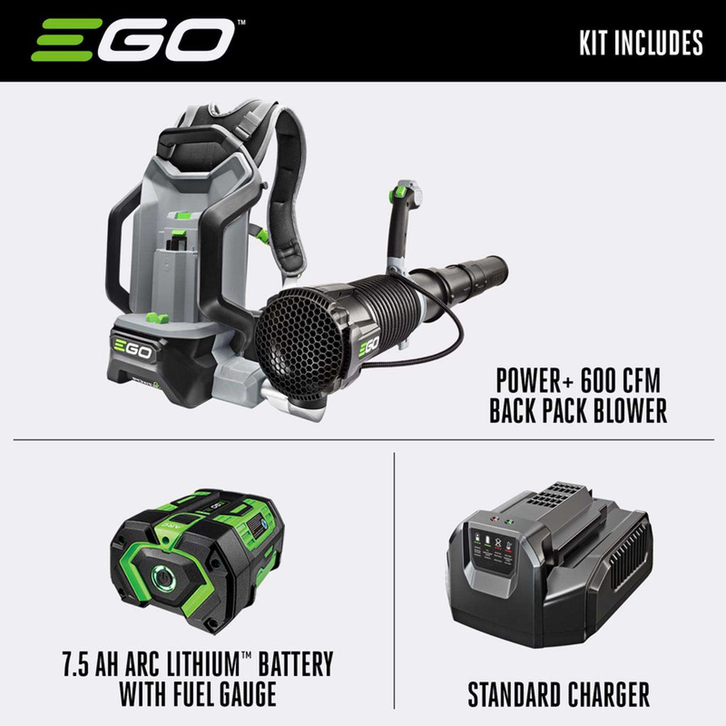  EGO Power+ LB6003 145 Mph 600 CFM 56 V Battery Backpack Leaf Blower Kit (Battery & Charger) W/ 7.5 AH BATTERY