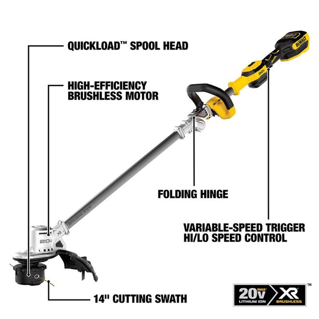  DeWalt 20V MAX DCST922P1 14 In. 20 V Battery String Trimmer Kit (Battery & Charger)
