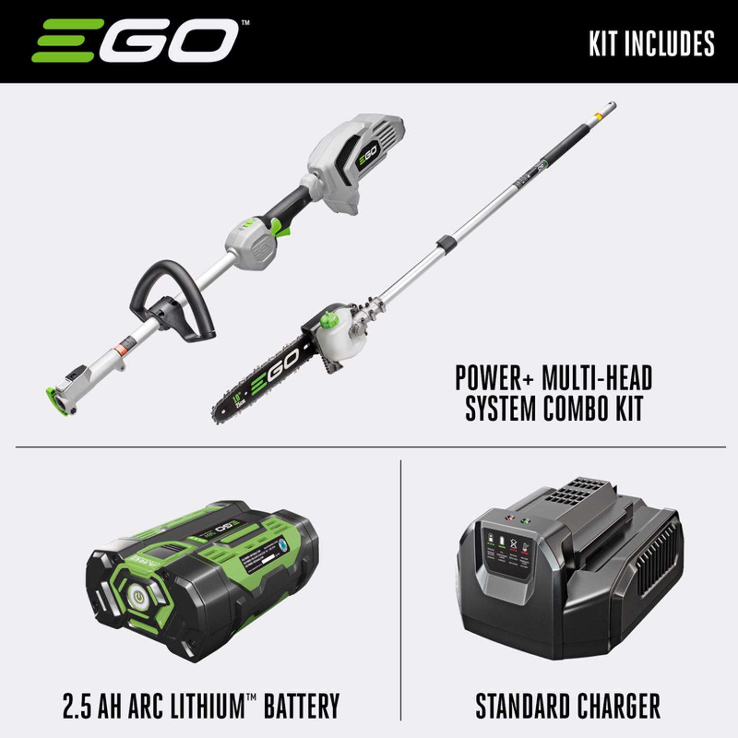  EGO Power+ Multi-Head System MPS1001 10 In. 56 V Battery Pole Saw Kit (Battery & Charger)