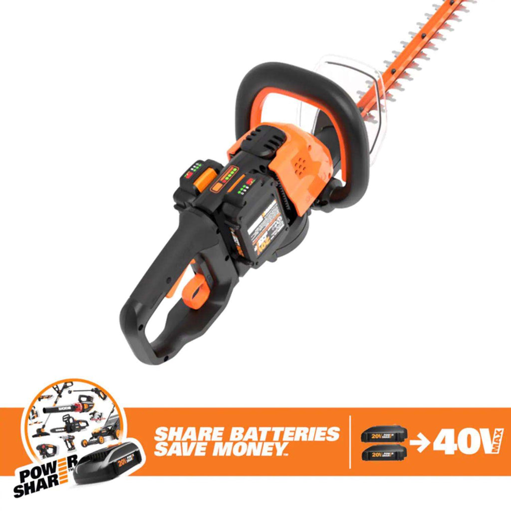  Worx 24 In. 40 V Battery Hedge Trimmer Kit (Battery & Charger)