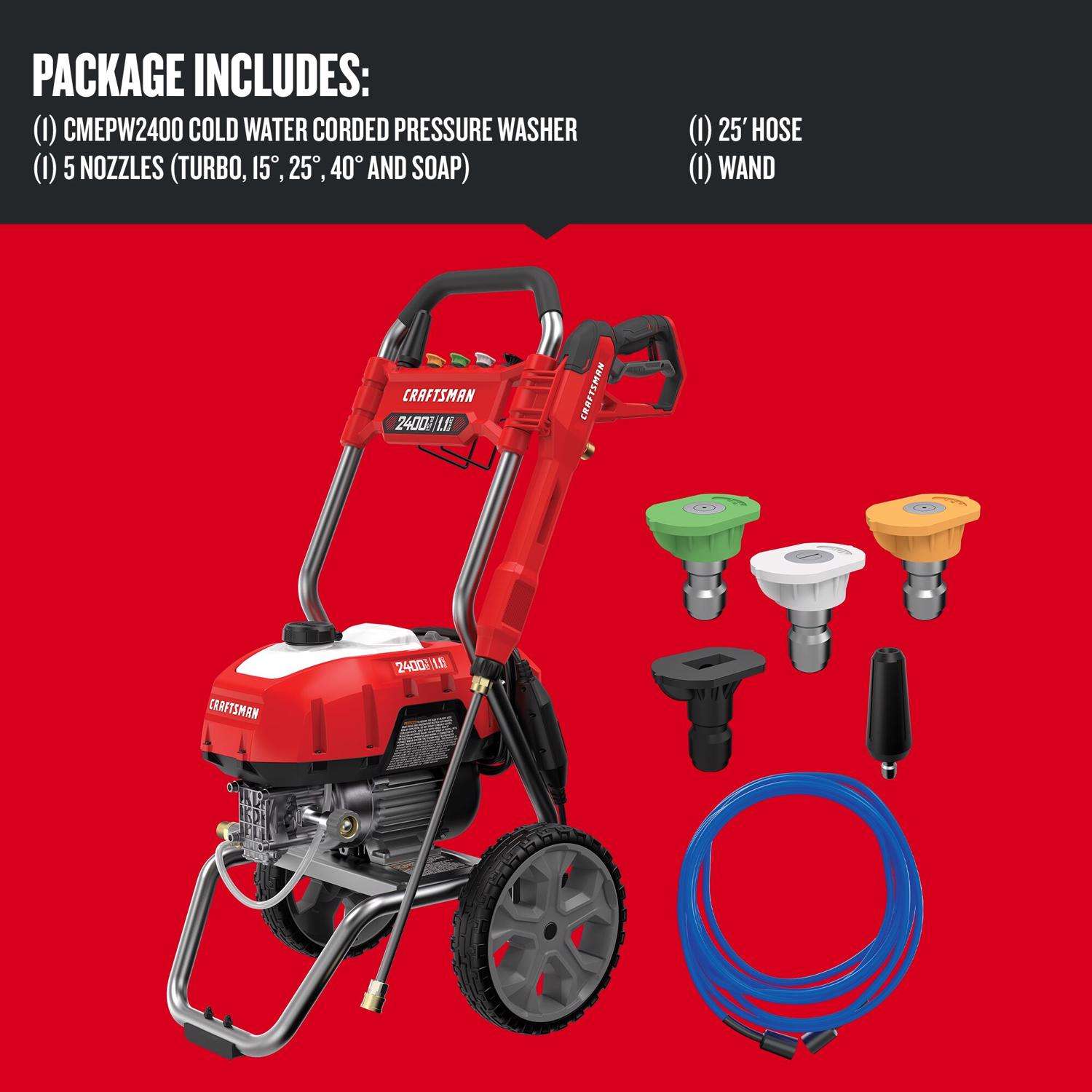  Craftsman CMEPW2400 2400 Psi Electric 1.1 Gpm Pressure Washer