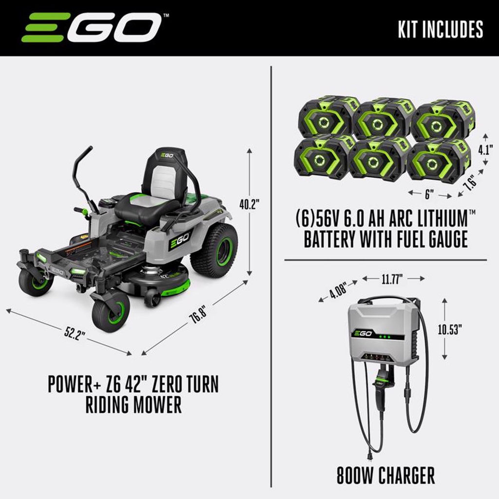  EGO POWER+ ZT4214L 42 In. 56 V Battery Zero Turn Riding Mower Kit (Battery & Charger)