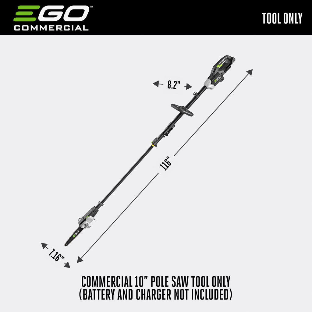  EGO Commercial PSX2510 10 In. 56 V Battery Pole Saw Tool Only 1/4 In.