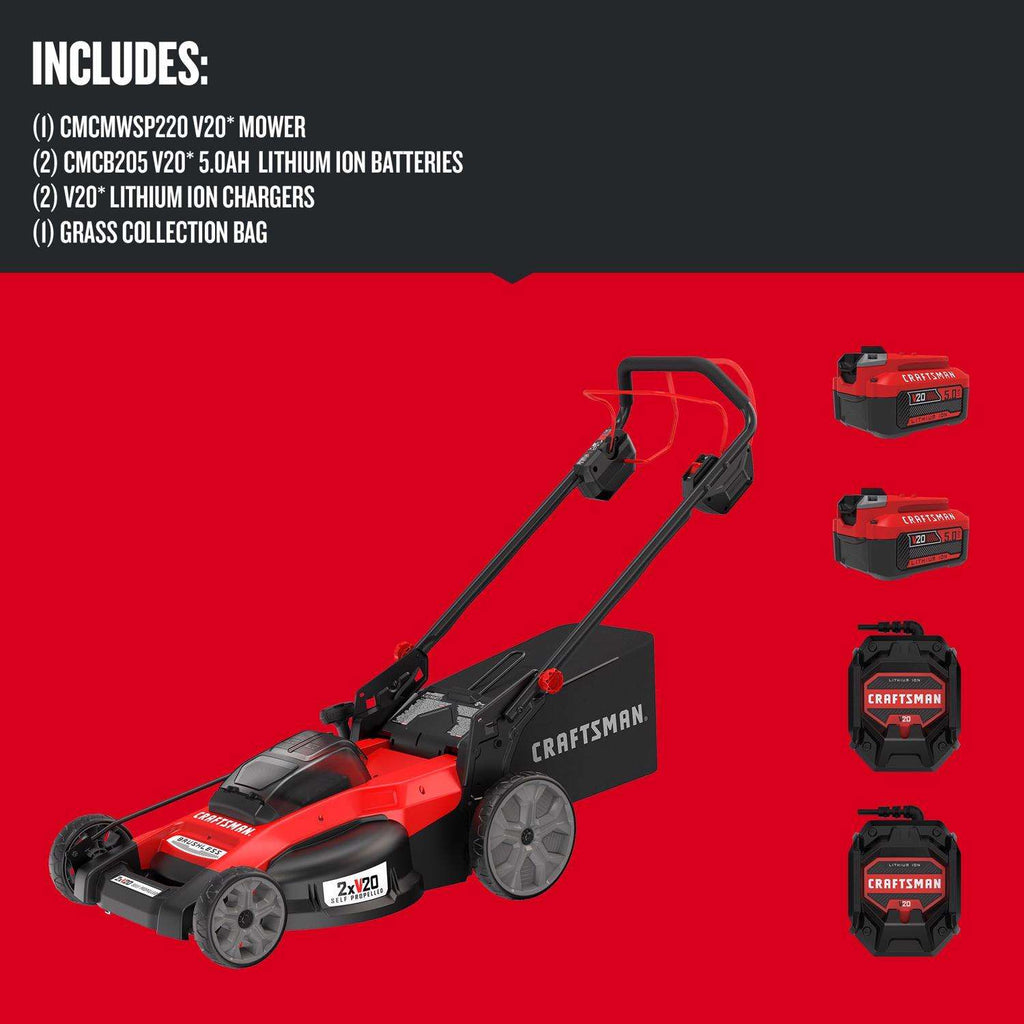 Craftsman 13 In. 20 V Battery Self-Propelled Lawn Mower Kit (Battery & Charger)