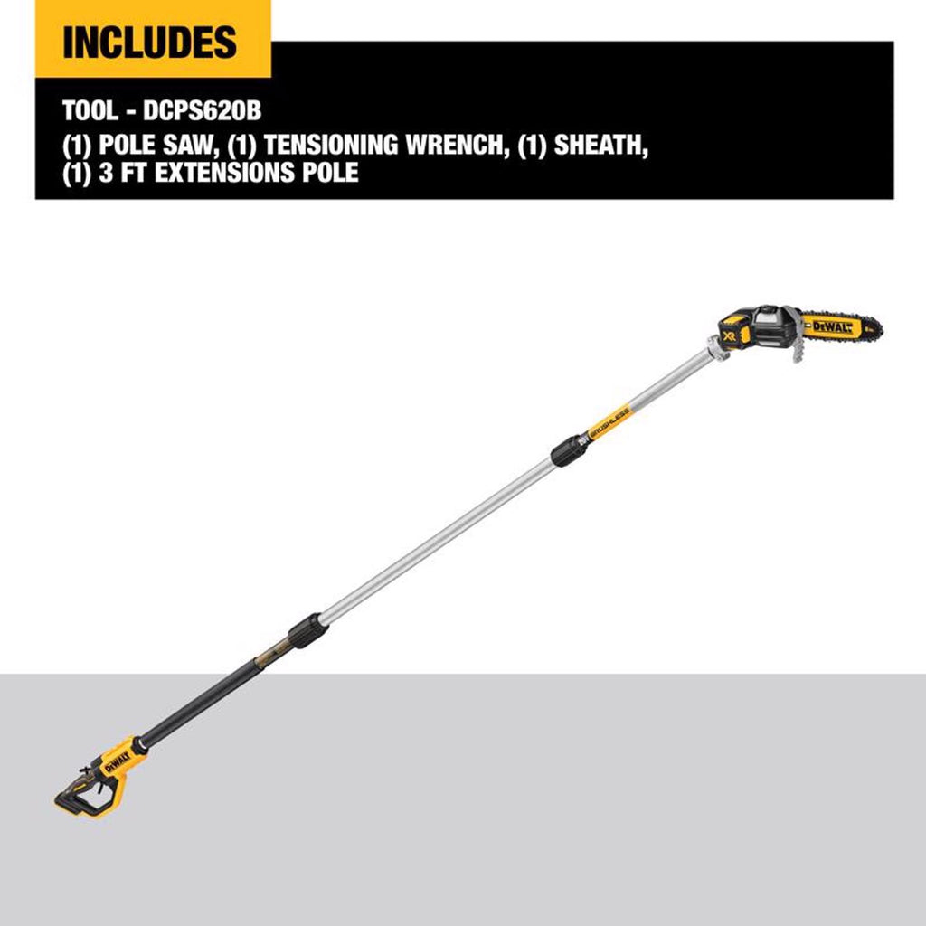  DeWalt 20V MAX XR DCPS620B 8 In. 20 V Battery Pole Saw Tool Only