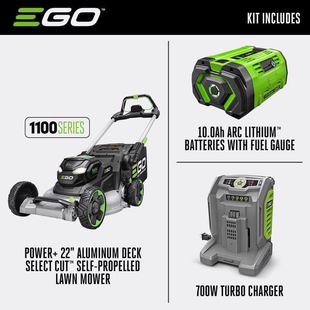  EGO Power+ 1100 Series LM2206SP 22 In. 56 V Battery Self-Propelled Lawn Mower Kit (Battery & Charger W/ 10.0AH BATTERY