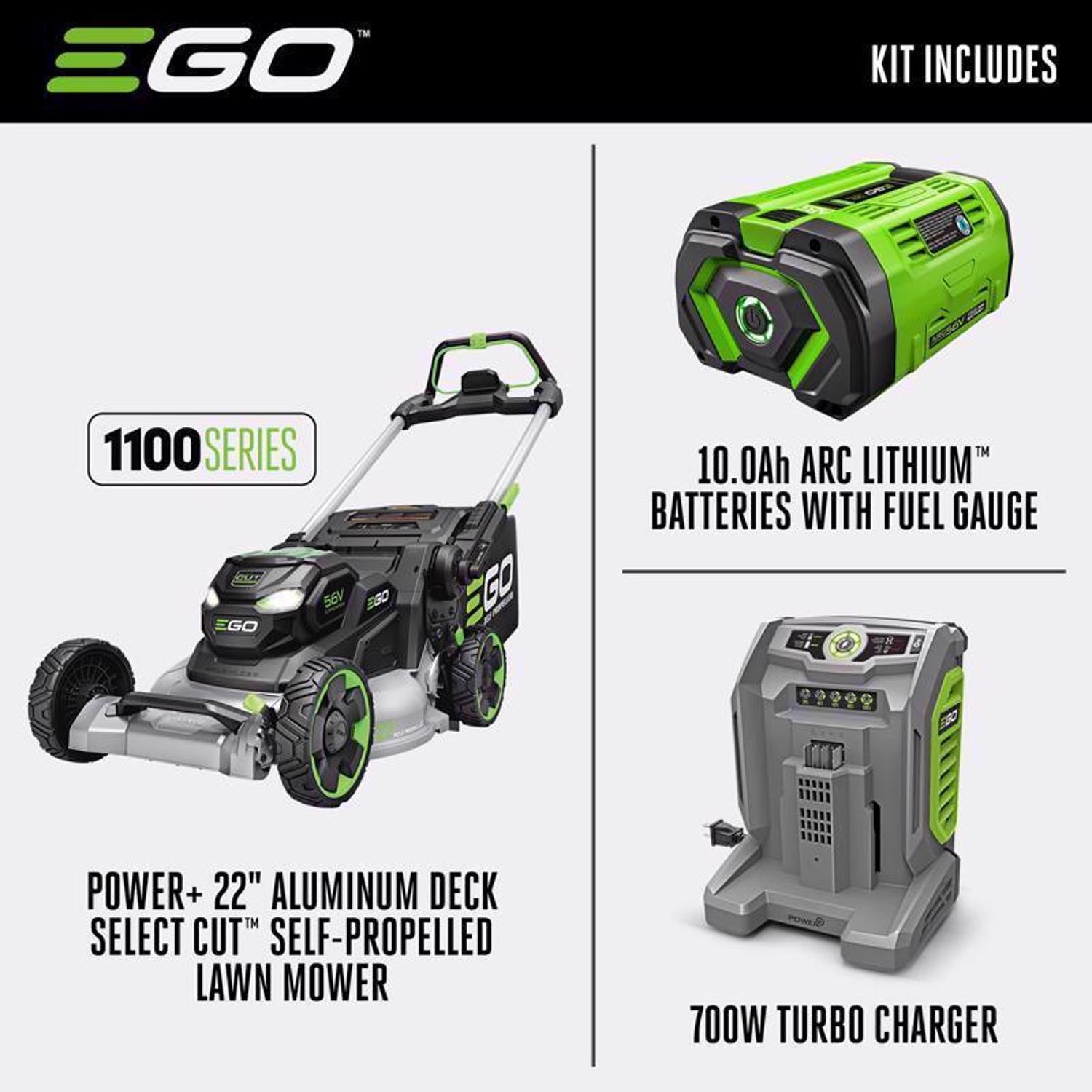  EGO Power+ 1100 Series LM2206SP 22 In. 56 V Battery Self-Propelled Lawn Mower Kit (Battery & Charger W/ 10.0AH BATTERY