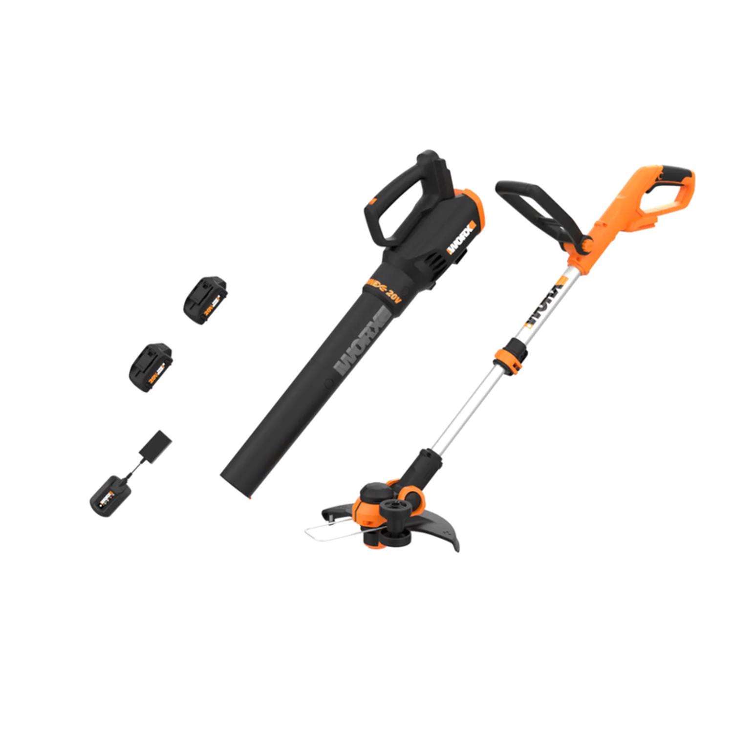  Worx WG929 12 In. 20 V Battery Blower/Trimmer Kit (Battery & Charger)