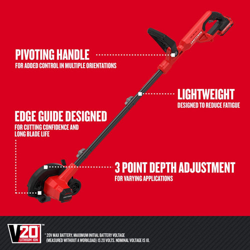  Craftsman V20 CMCED400D1 1.75 In. Battery Edger Kit (Battery & Charger)