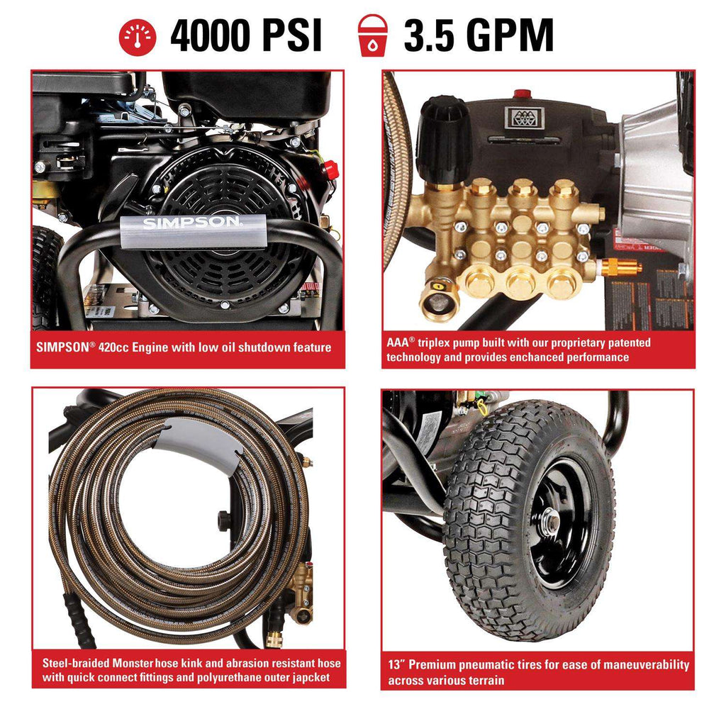  Simpson PowerShot PS60843 CRX 4400 Psi Gas 4 Gpm Pressure Washer