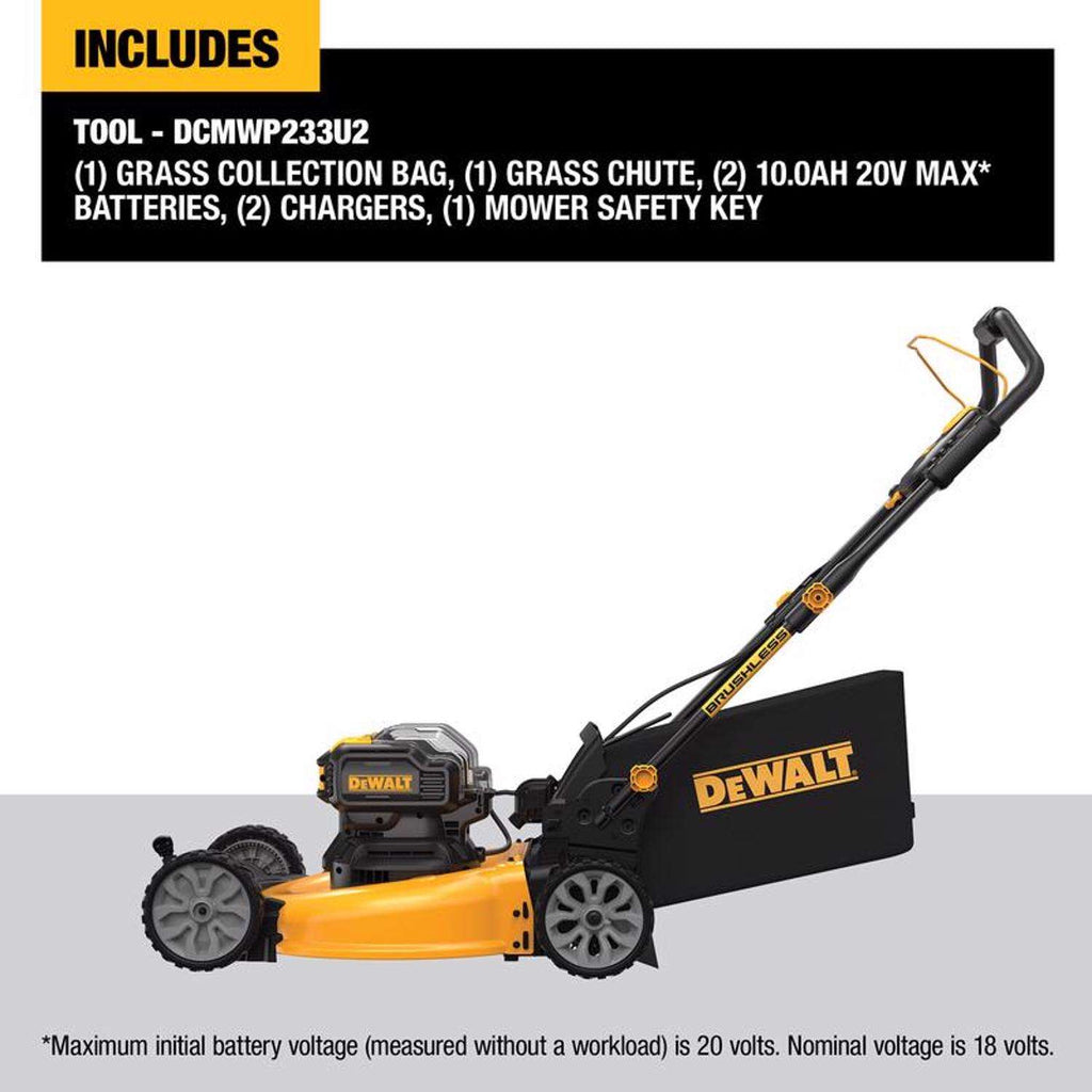  DeWalt 20V MAX DCMWP233U2 21 In. 20 V Battery Lawn Mower Kit (Battery & Charger)