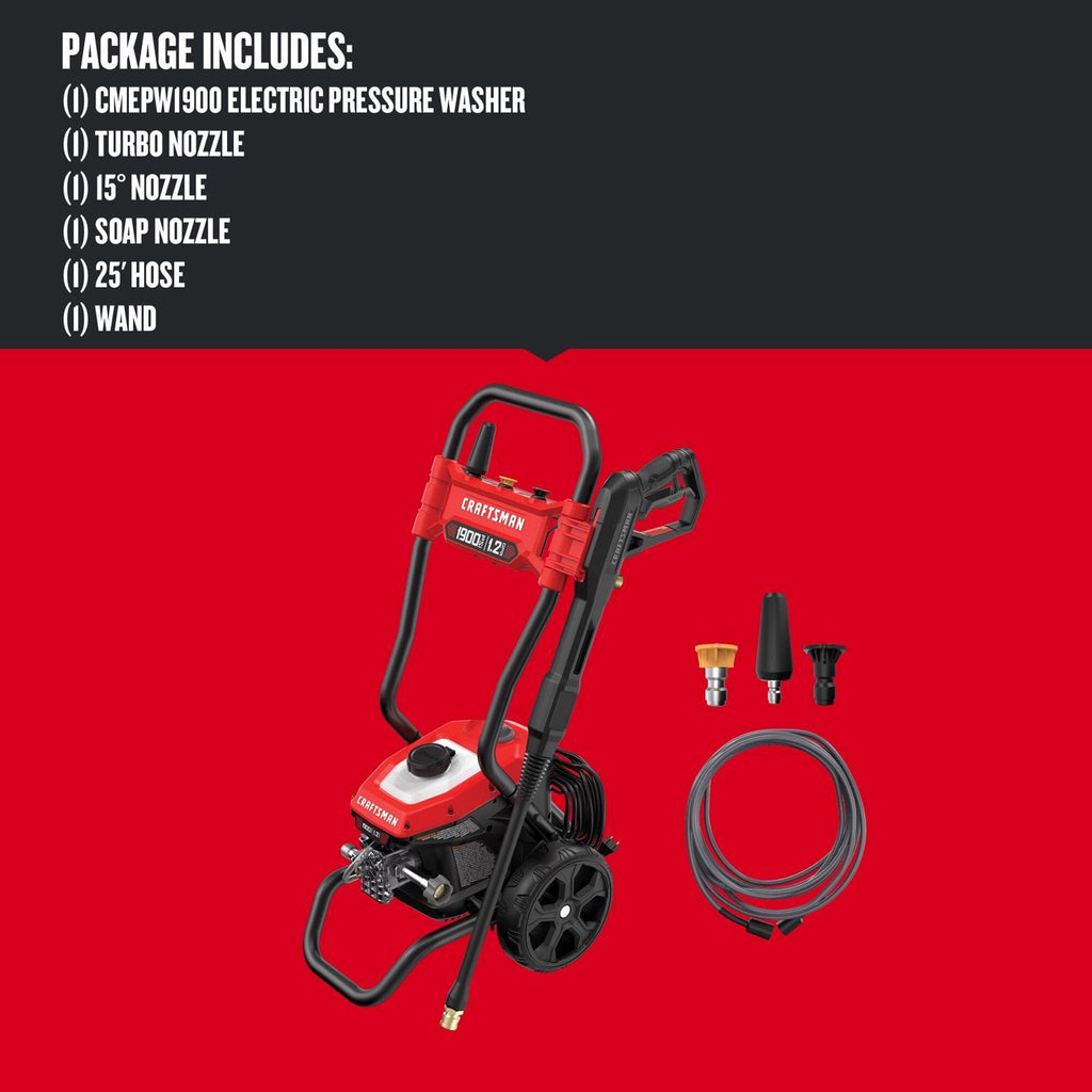  Craftsman CMEPW1900 1900 Psi Electric 1.2 Gpm Pressure Washer