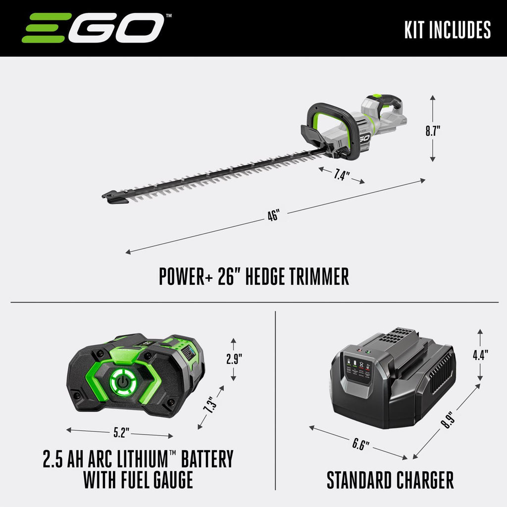  EGO Power+ HT2601 26 In. 56 V Battery Hedge Trimmer Kit (Battery & Charger)
