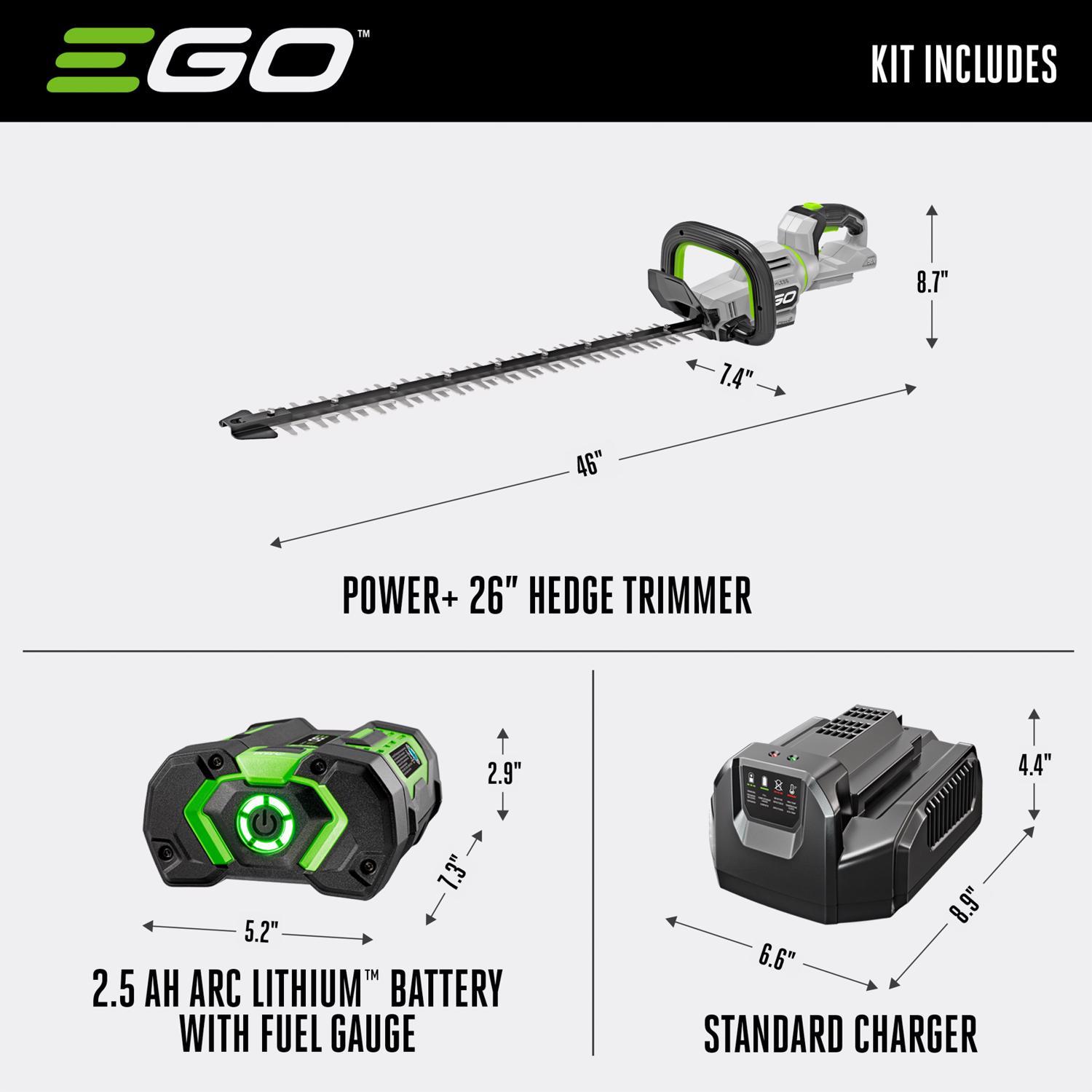  EGO Power+ HT2601 26 In. 56 V Battery Hedge Trimmer Kit (Battery & Charger)