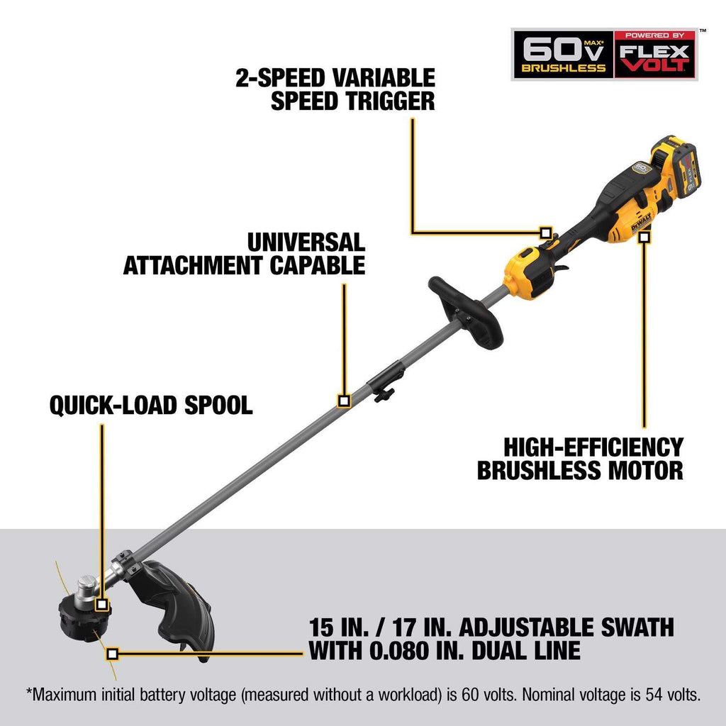  DeWalt Flexvolt 17 In. 60 V Battery String Trimmer Kit (Battery & Charger)