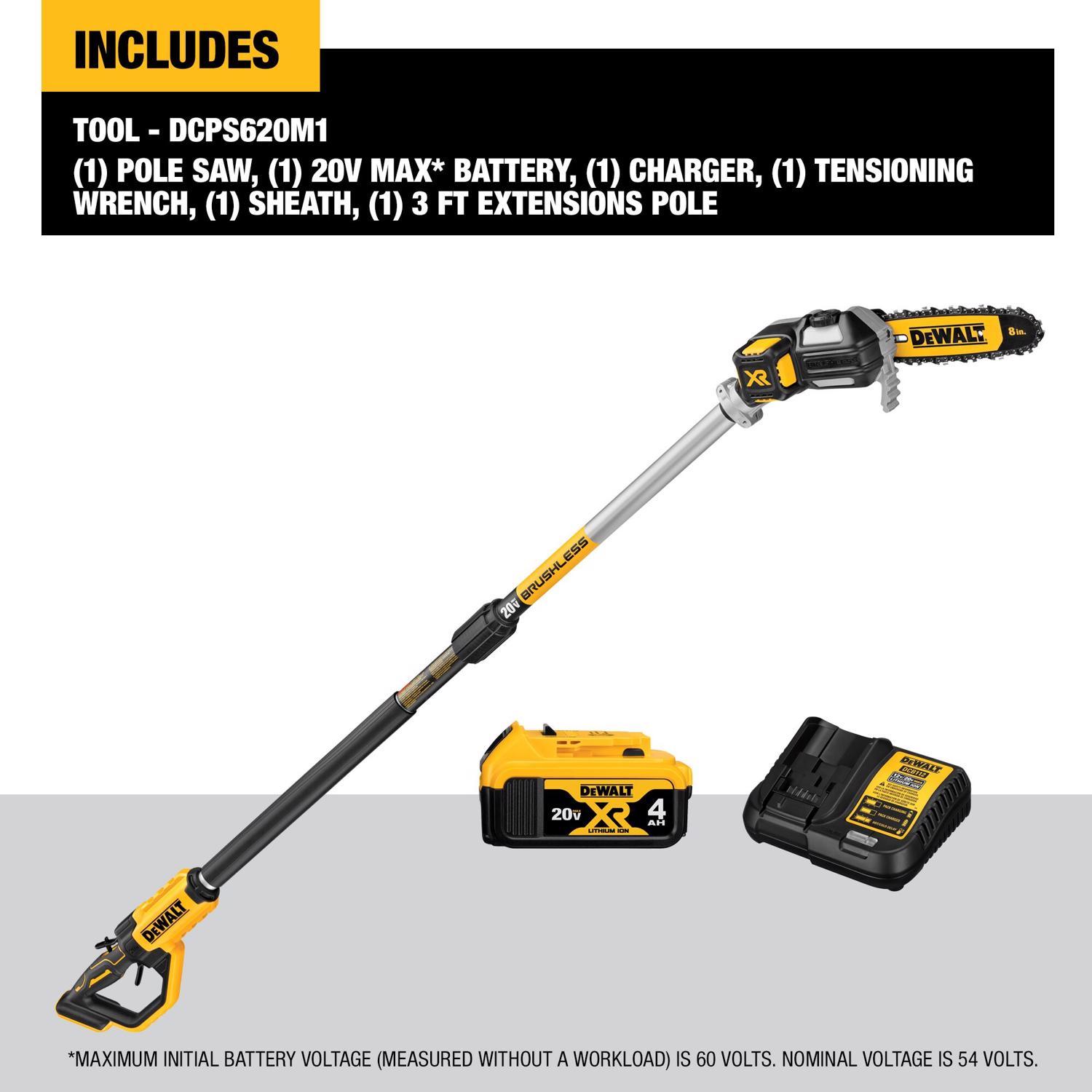  DeWalt 20V MAX DCPS620M1 8 In. Battery Pole Pruner Kit (Battery & Charger)