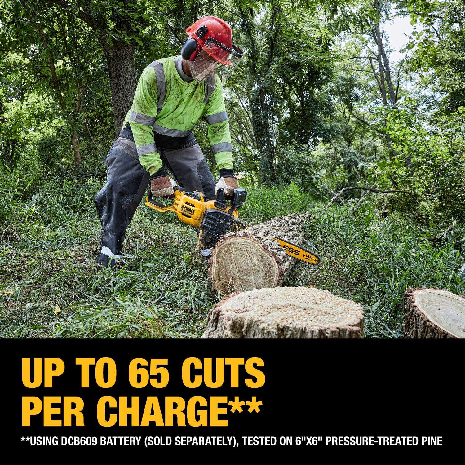  DeWalt Flexvolt 18 In. 40.9 Cc 60 V Battery Chainsaw Kit (Battery & Charger)