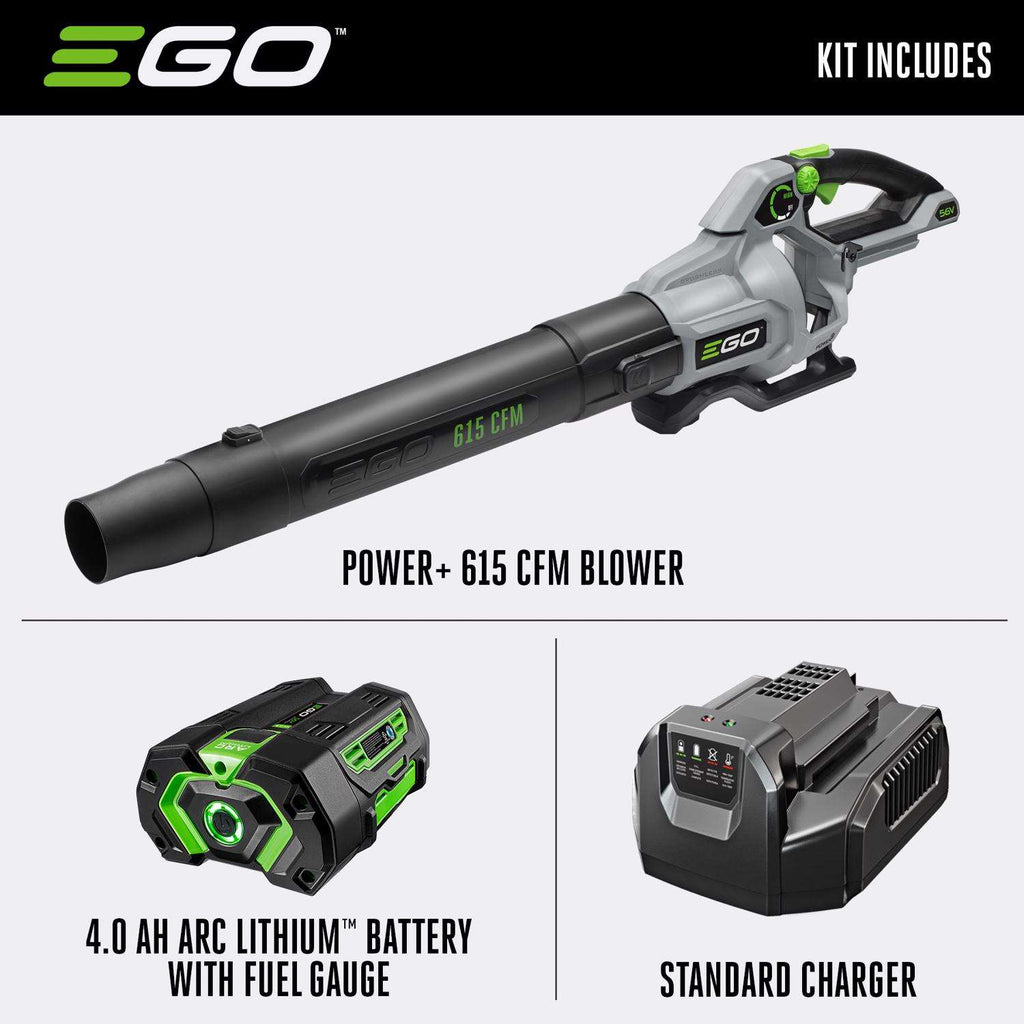  EGO Power+ LB6153 170 Mph 615 CFM 56 V Battery Handheld Leaf Blower Kit (Battery & Charger) W/ 4.0 AH BATTERY