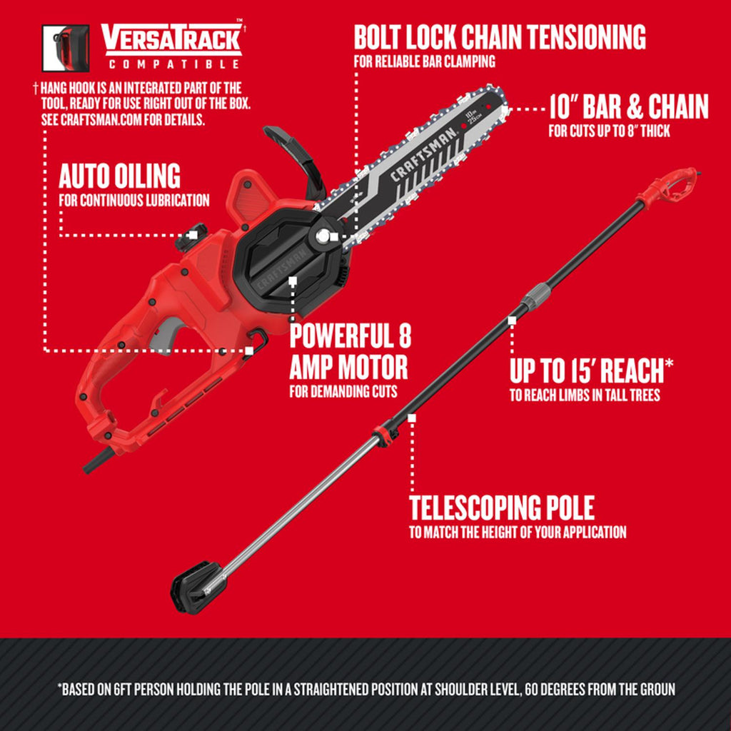  Craftsman CMECSP610 10 In. Electric Chainsaw/Pole Saw Combo
