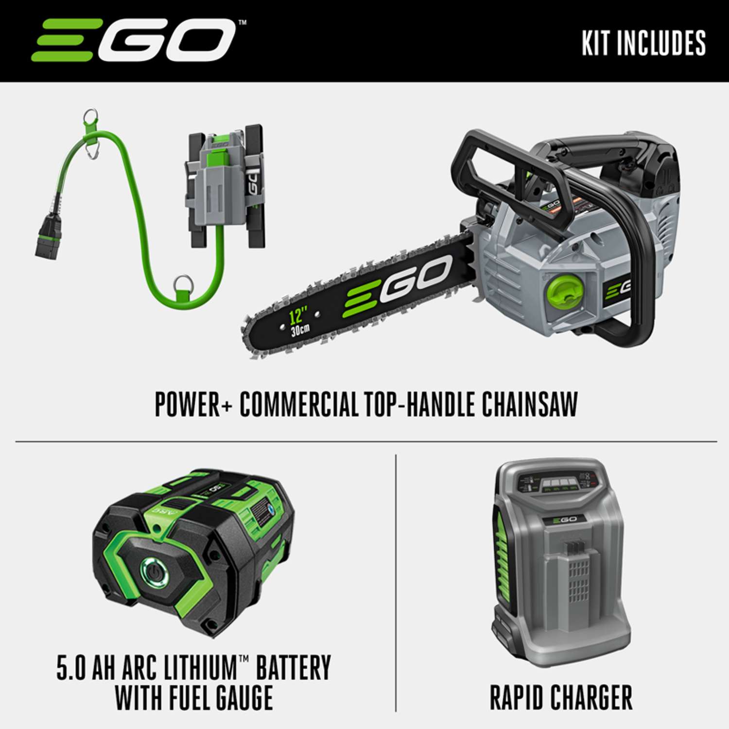  EGO Power+ Commercial Series CSX3003 12 In. 56 V Battery Chainsaw Kit (Battery & Charger)