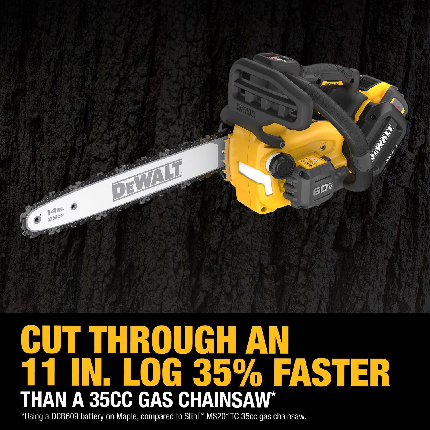  DeWalt 60V MAX DCCS674X2 14 In. 35 Cc 60 V Battery Chainsaw Kit (Battery & Charger)