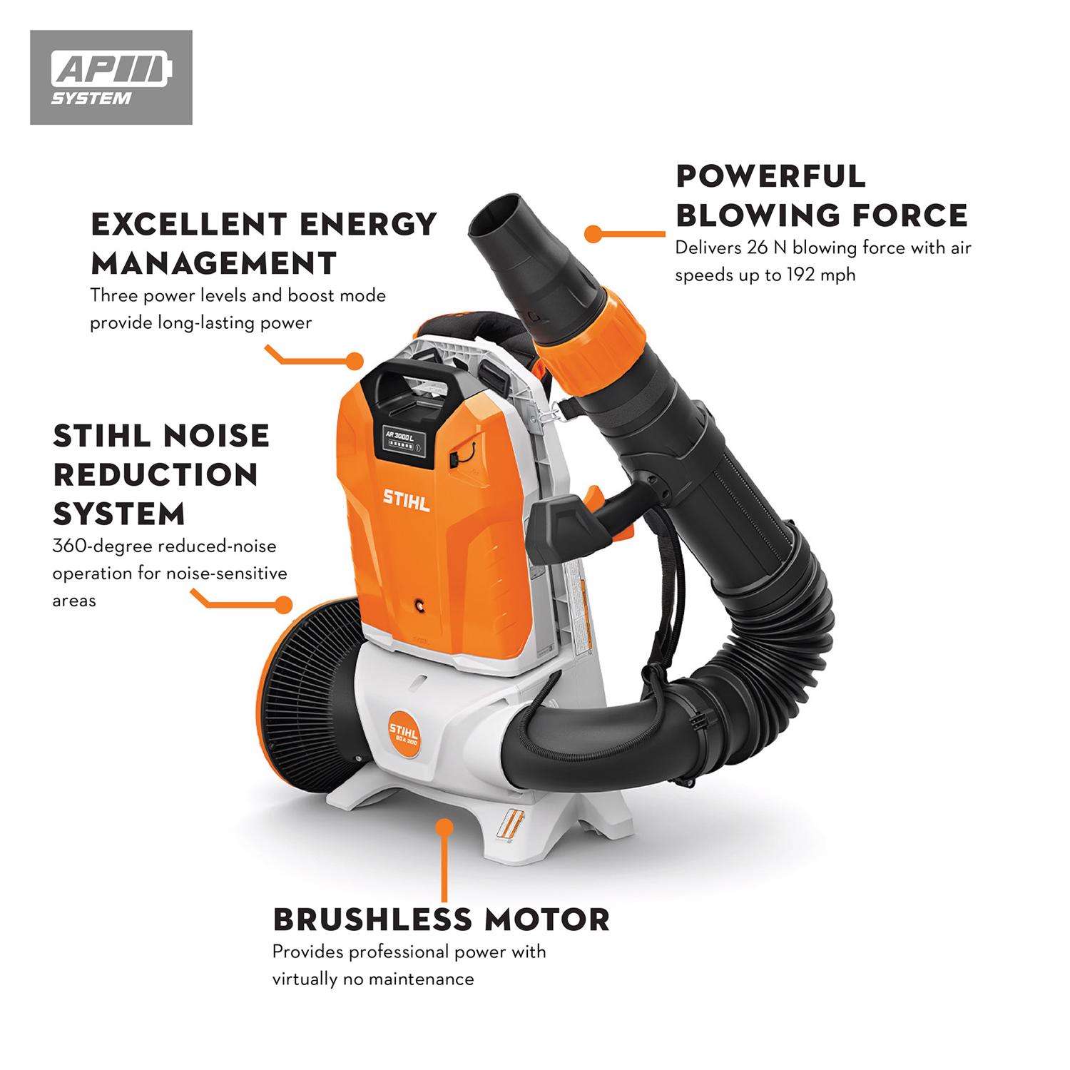  STIHL BGA 300 192 Mph 571 CFM Battery Backpack Blower