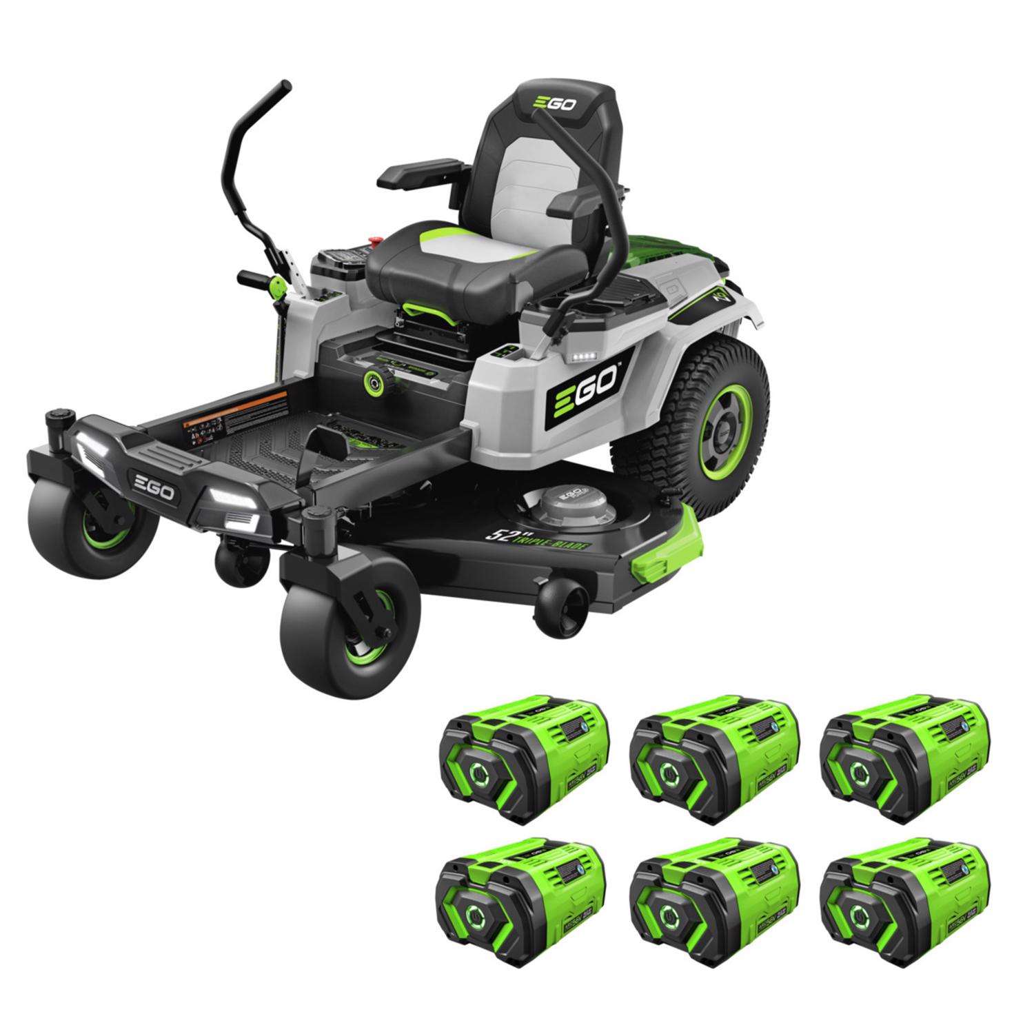  EGO Power+ Z6 ZT5207L 52 In. 56 V Battery Zero Turn Riding Mower Kit (Battery & Charger) W/ SIX 12.0 AH BATTERIES
