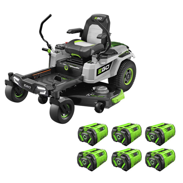  EGO Power+ Z6 ZT5207L 52 In. 56 V Battery Zero Turn Riding Mower Kit (Battery & Charger) W/ SIX 12.0 AH BATTERIES