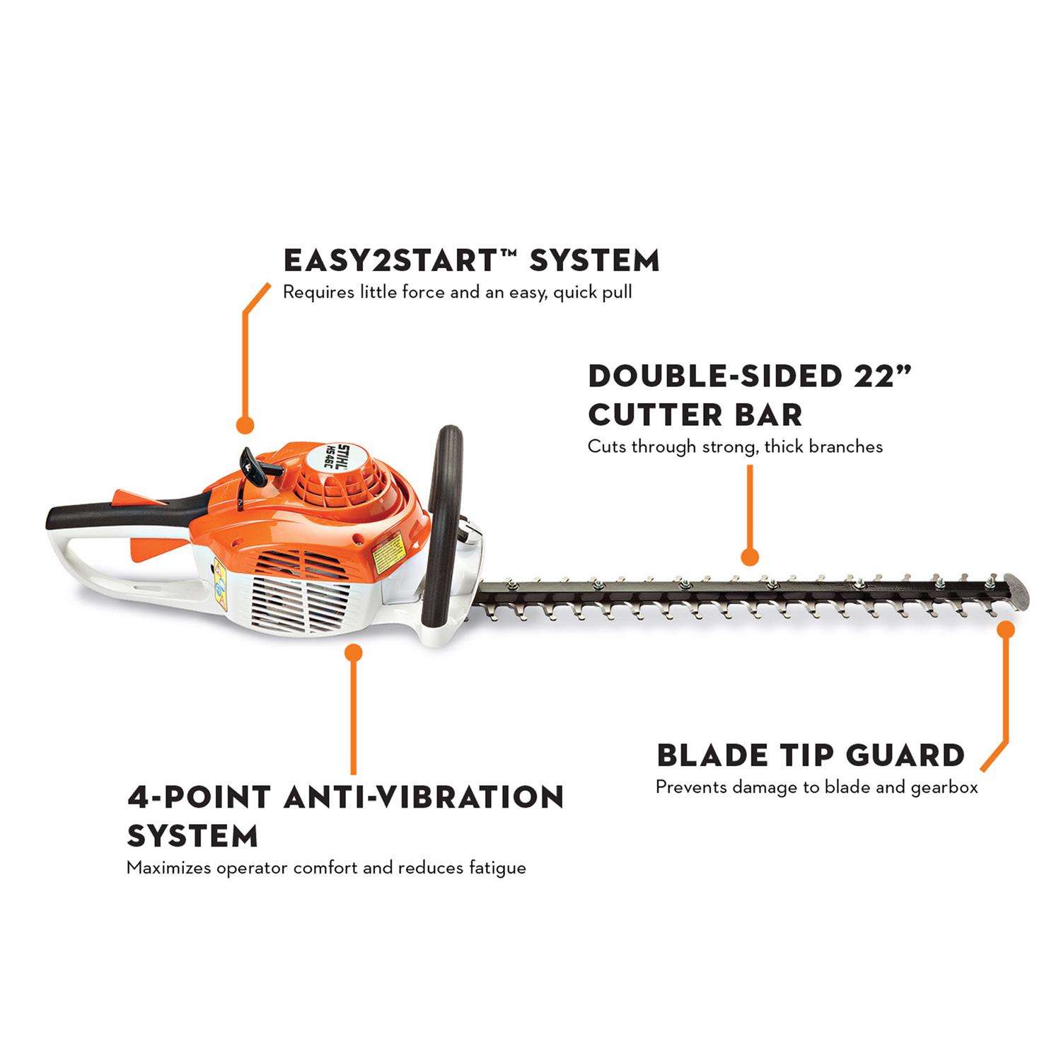  STIHL HS 46 C-E 22 In. 650 V Gas Hedge Trimmer