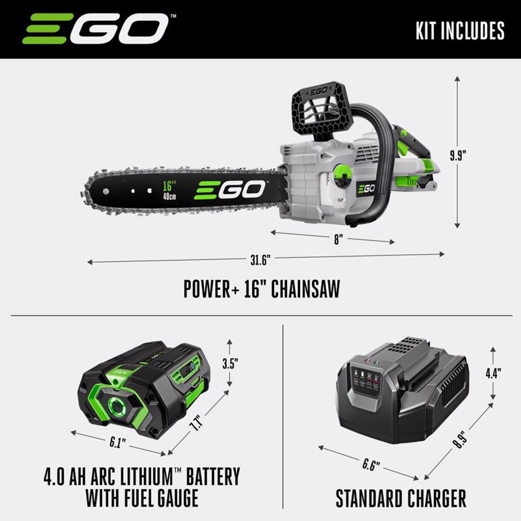  EGO POWER+ CS1613 16 In. 56 V Battery Chainsaw Kit (Battery & Charger) 3/8 In.