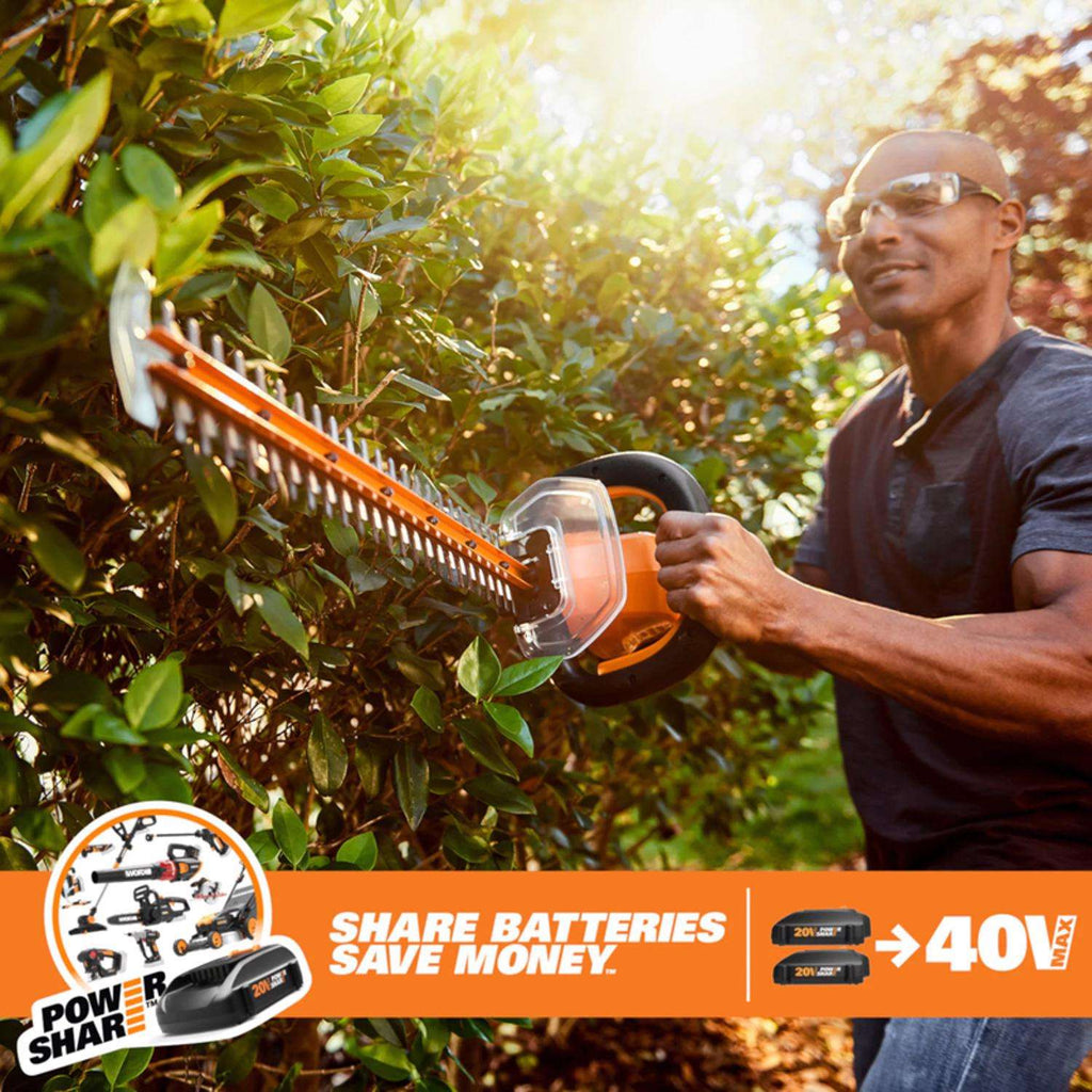  Worx 24 In. 40 V Battery Hedge Trimmer Kit (Battery & Charger)