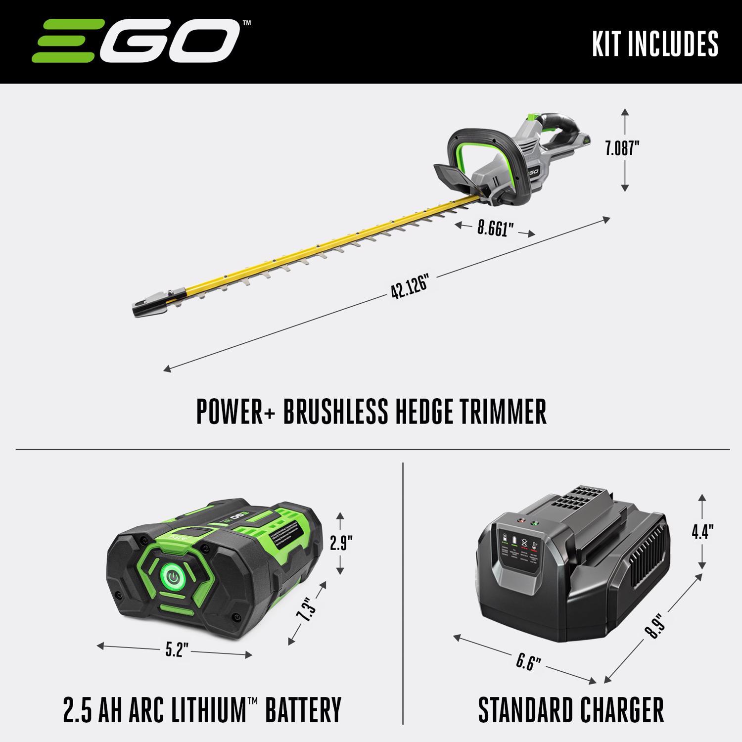  EGO Power+ HT2411 24 In. 56 V Battery Hedge Trimmer Kit (Battery & Charger) W/ 2.5 AH BATTERY