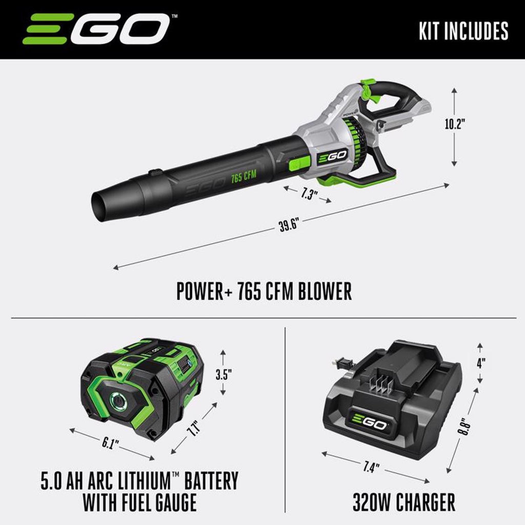  EGO Power+ LB7654 200 Mph 765 CFM 56 V Battery Handheld Leaf Blower Kit (Battery & Charger) W/ 5.0 AH BATTERY