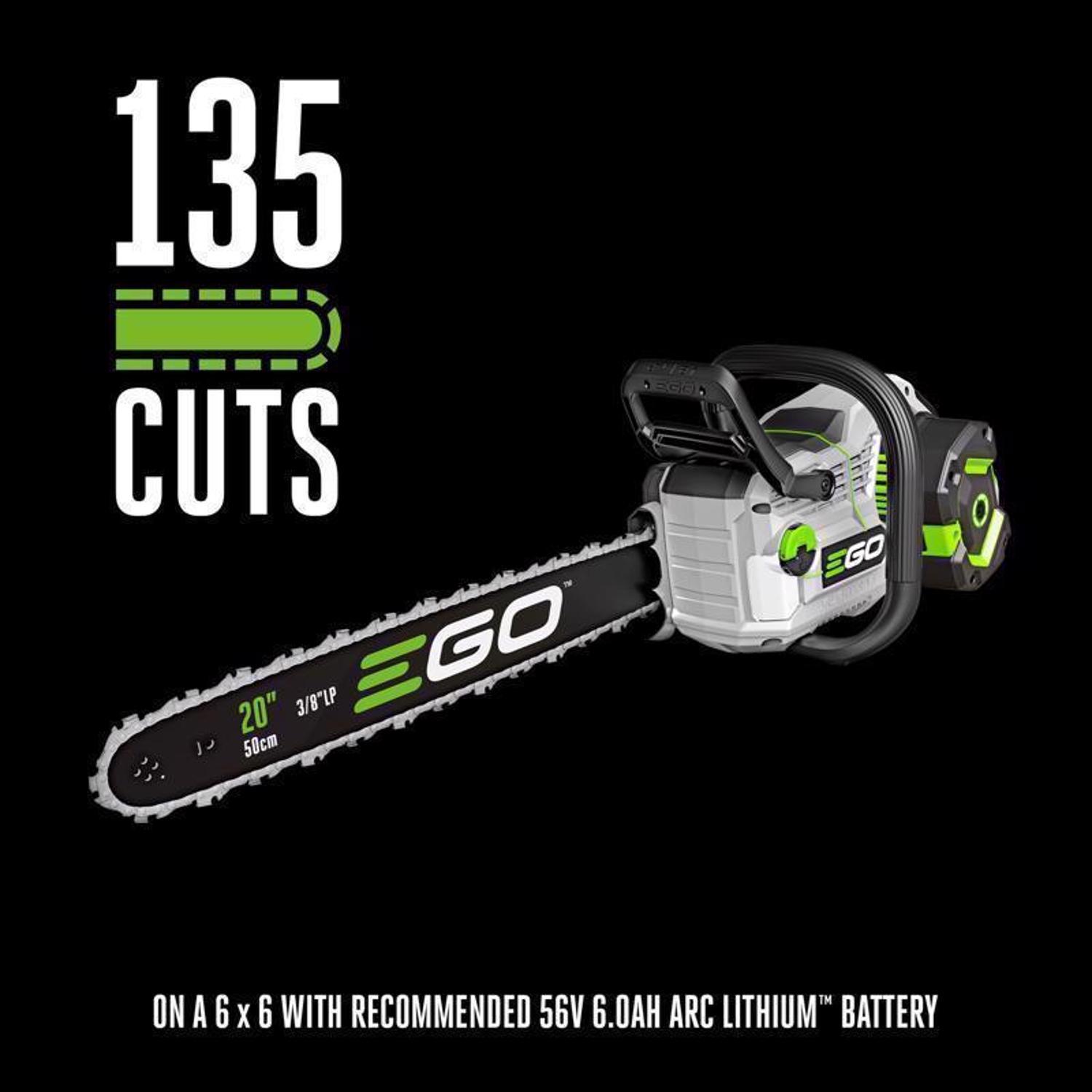  EGO POWER+ CS2005 20 In. 56 V Battery Chainsaw Kit (Battery & Charger) 3/8 In. W/ 6.0AH BATTERY
