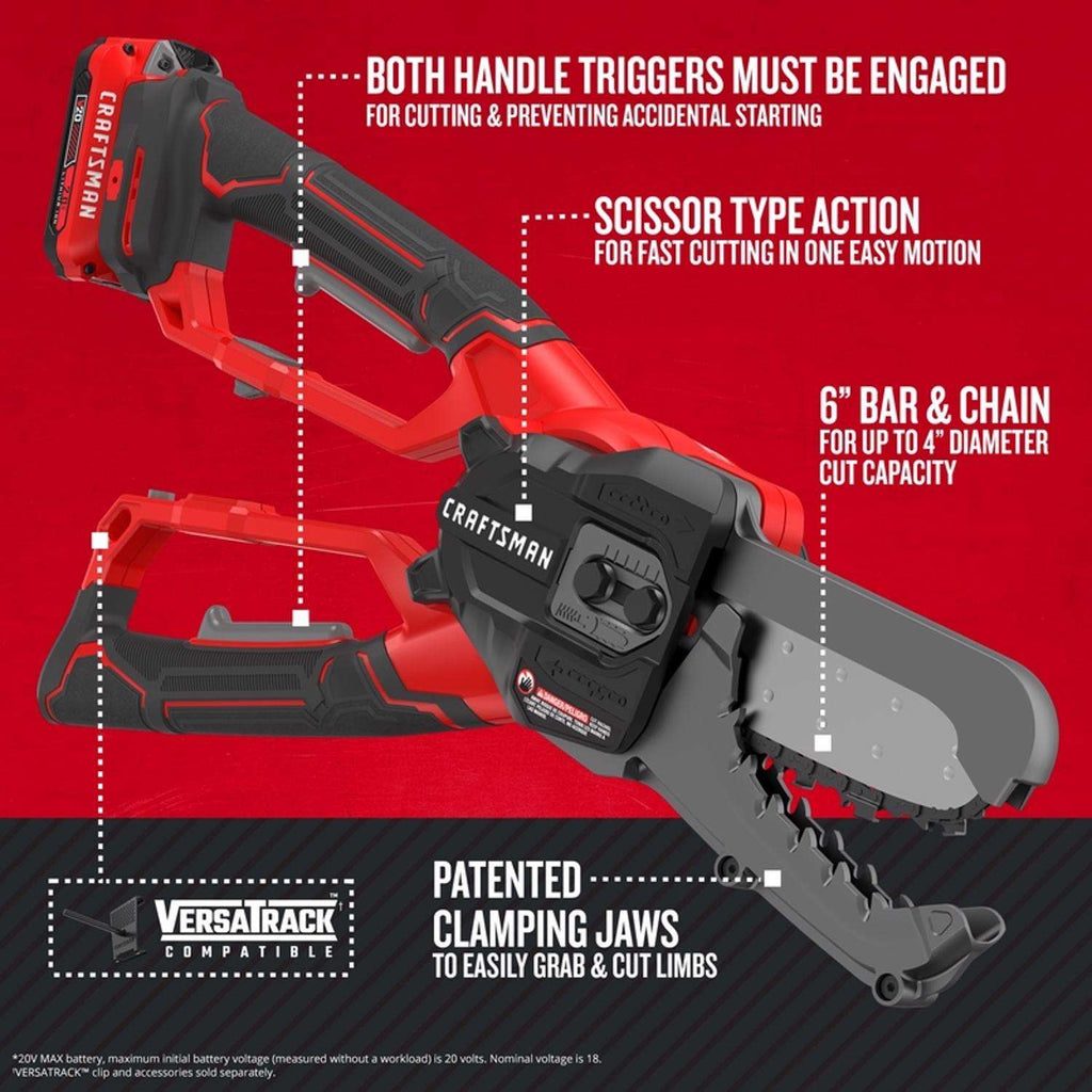  Craftsman V20 6 In. Battery Lopper Kit (Battery & Charger)