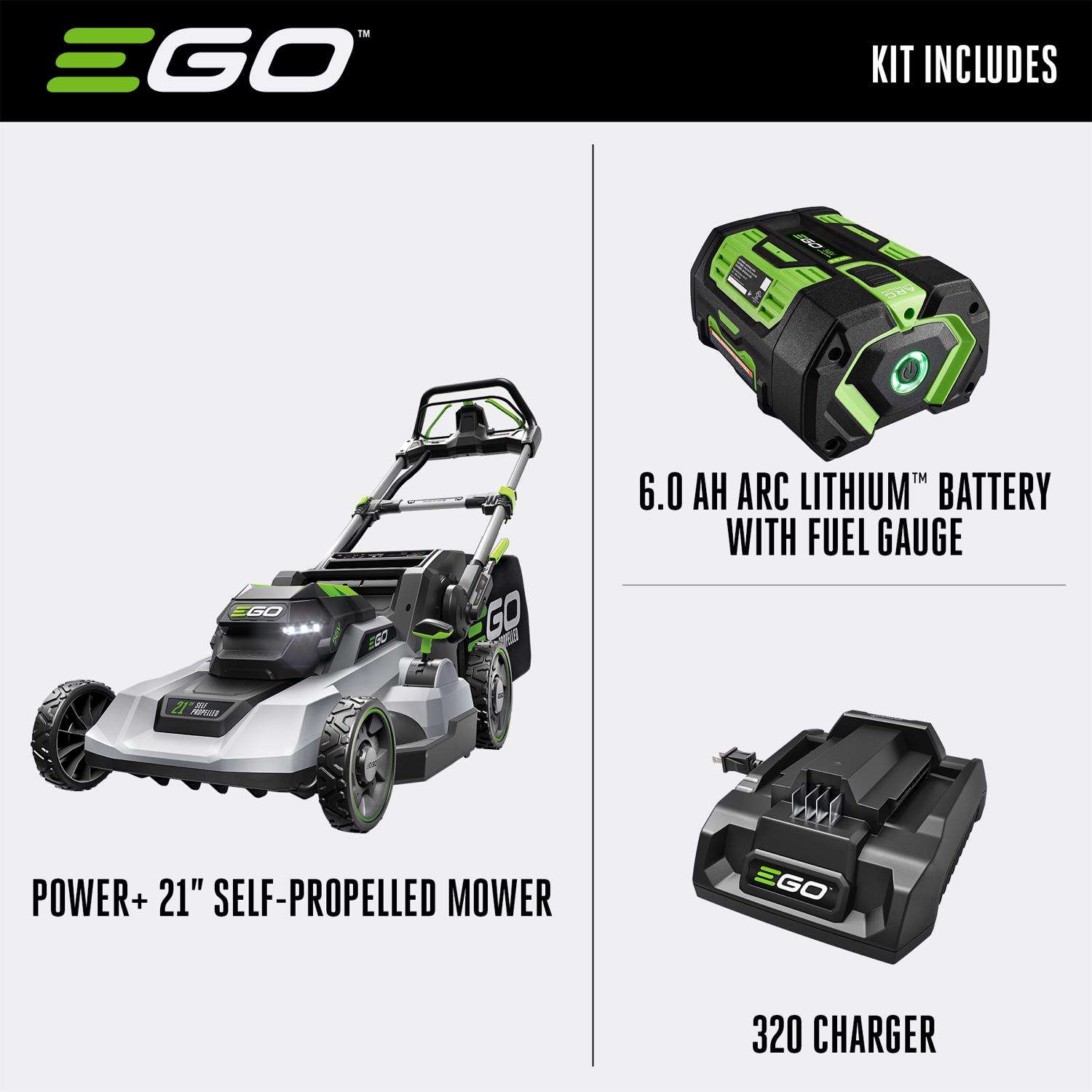  EGO Power+ LM2114SP 21 In. 56 V Battery Self-Propelled Lawn Mower Kit (Battery & Charger) W/ 6.0 AH BATTERY