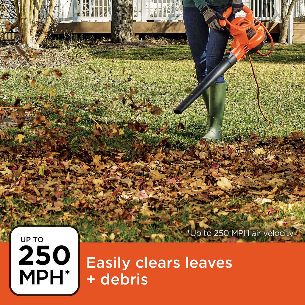 Black & Decker Black+Decker 250 Mph 400 CFM Electric Backpack Blower/Mulcher/Vac