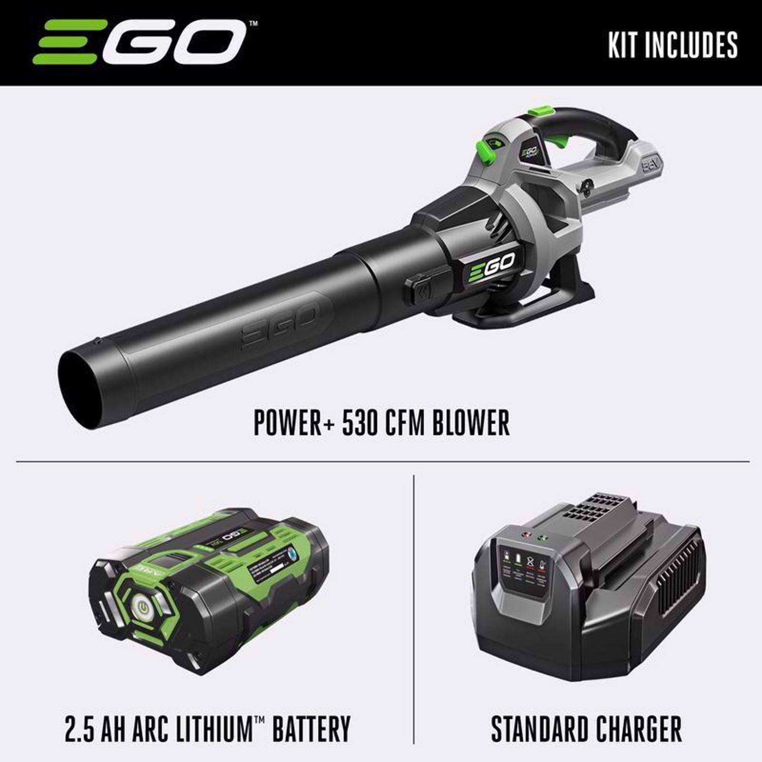  EGO Power+ LB5302 110 Mph 530 CFM 56 V Battery Handheld Leaf Blower Kit (Battery & Charger) W/ 2.5 AH BATTERY