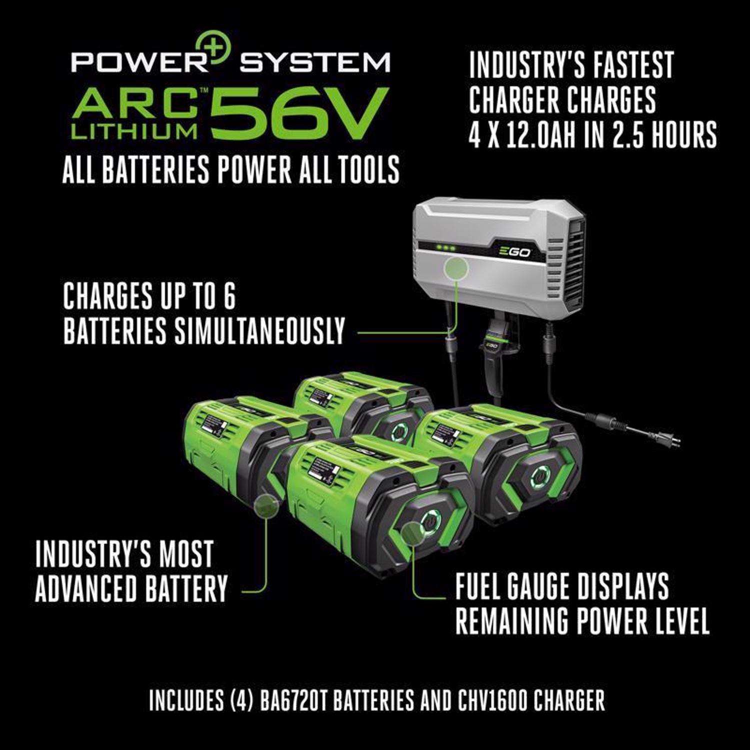  EGO Power+ Z6 ZT4205S 42 In. 56 V Battery Zero Turn Riding Mower Kit (Battery & Charger) W/ FOUR 12.0 AH BATTERIES
