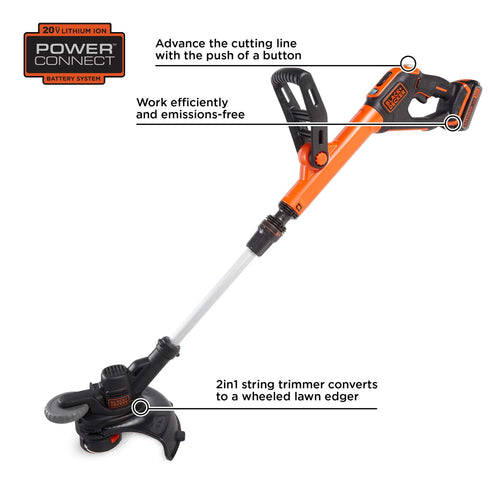 Black & Decker Black+Decker LST522 12 In. 20 V Electric Edger/Trimmer Kit (Battery & Charger)