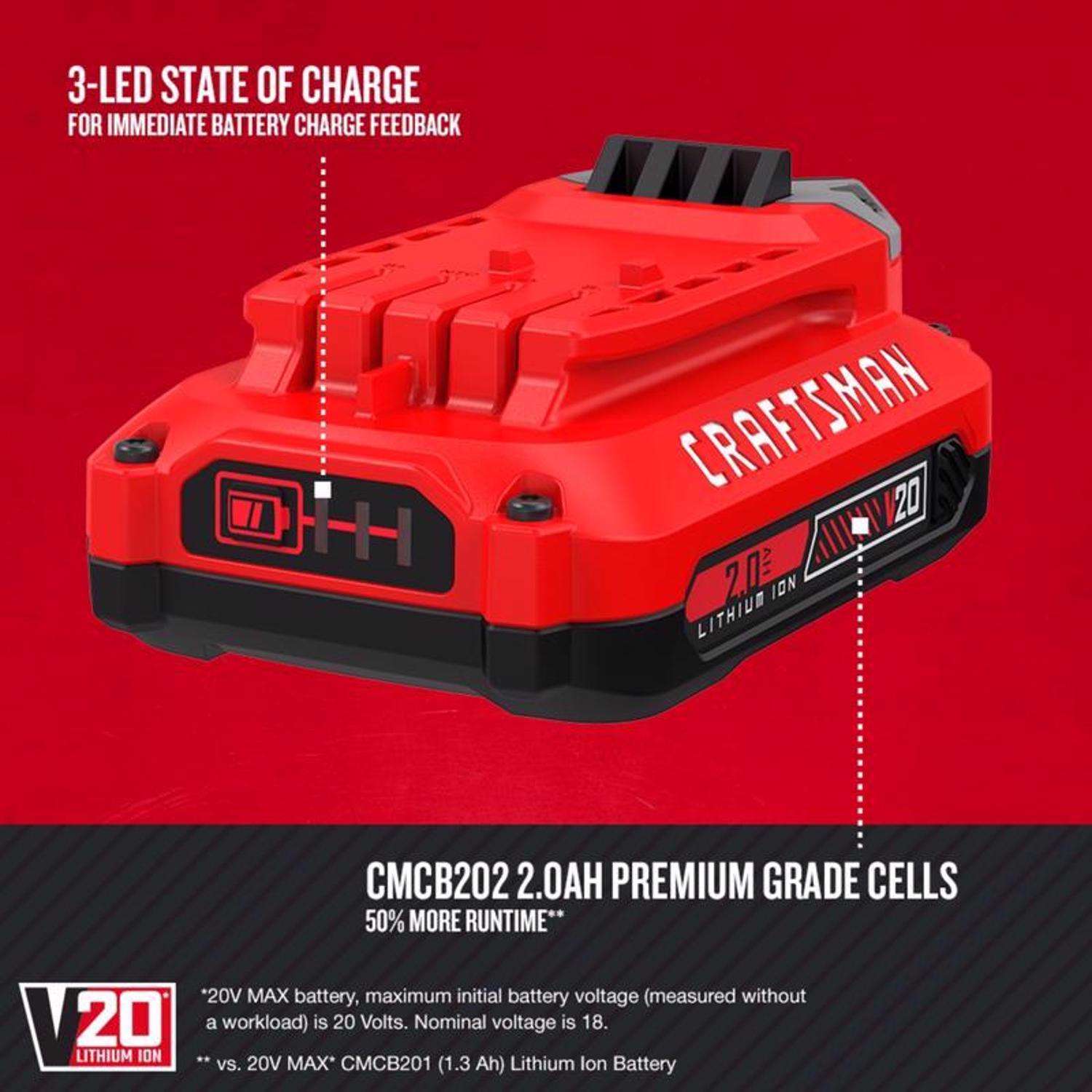  Craftsman V20 CMCBL700D1 90 Mph 340 CFM Battery Handheld Blower Kit (Battery & Charger)