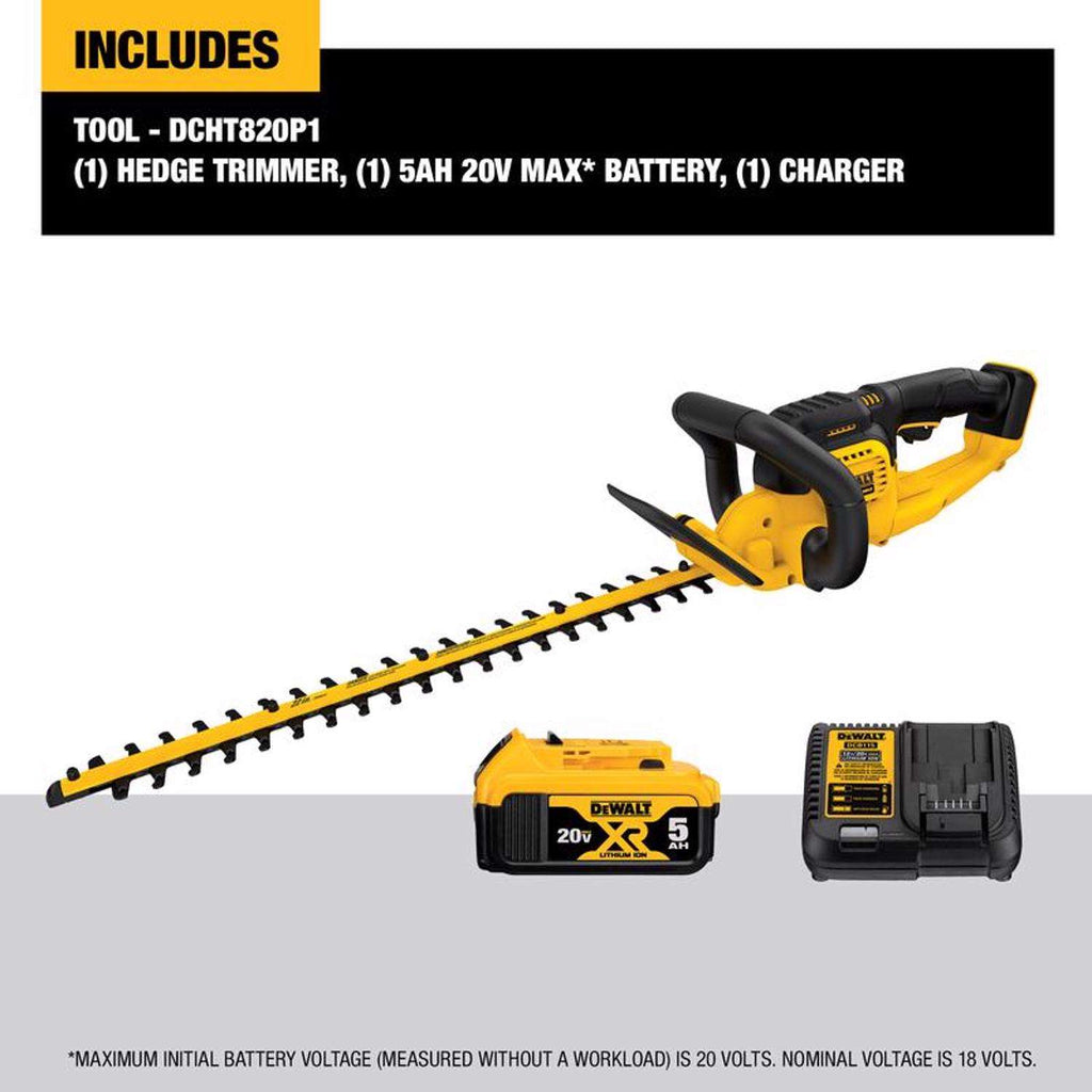  DeWalt 20V MAX DCHT820P1 22 In. 20 V Battery Hedge Trimmer Kit (Battery & Charger)