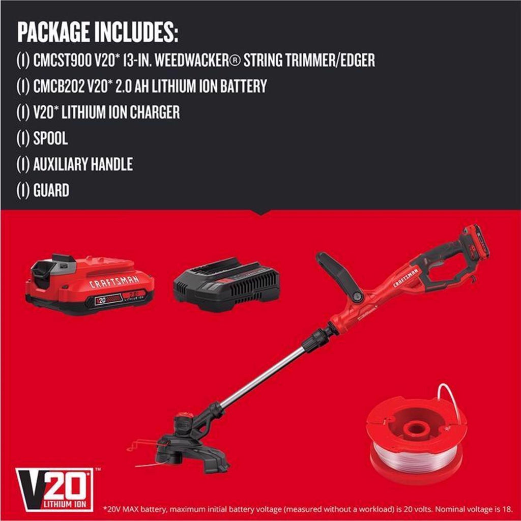  Craftsman V20 CMCST900D1 13 In. Battery Edger/Trimmer Kit (Battery & Charger)