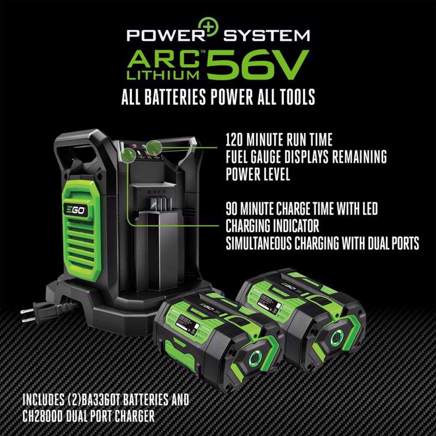  EGO Commercial LBPX8004-2 190 Mph 800 CFM 56 V Battery Backpack Leaf Blower Kit (Battery & Charger) W/ (2) 6AH BATTERIES