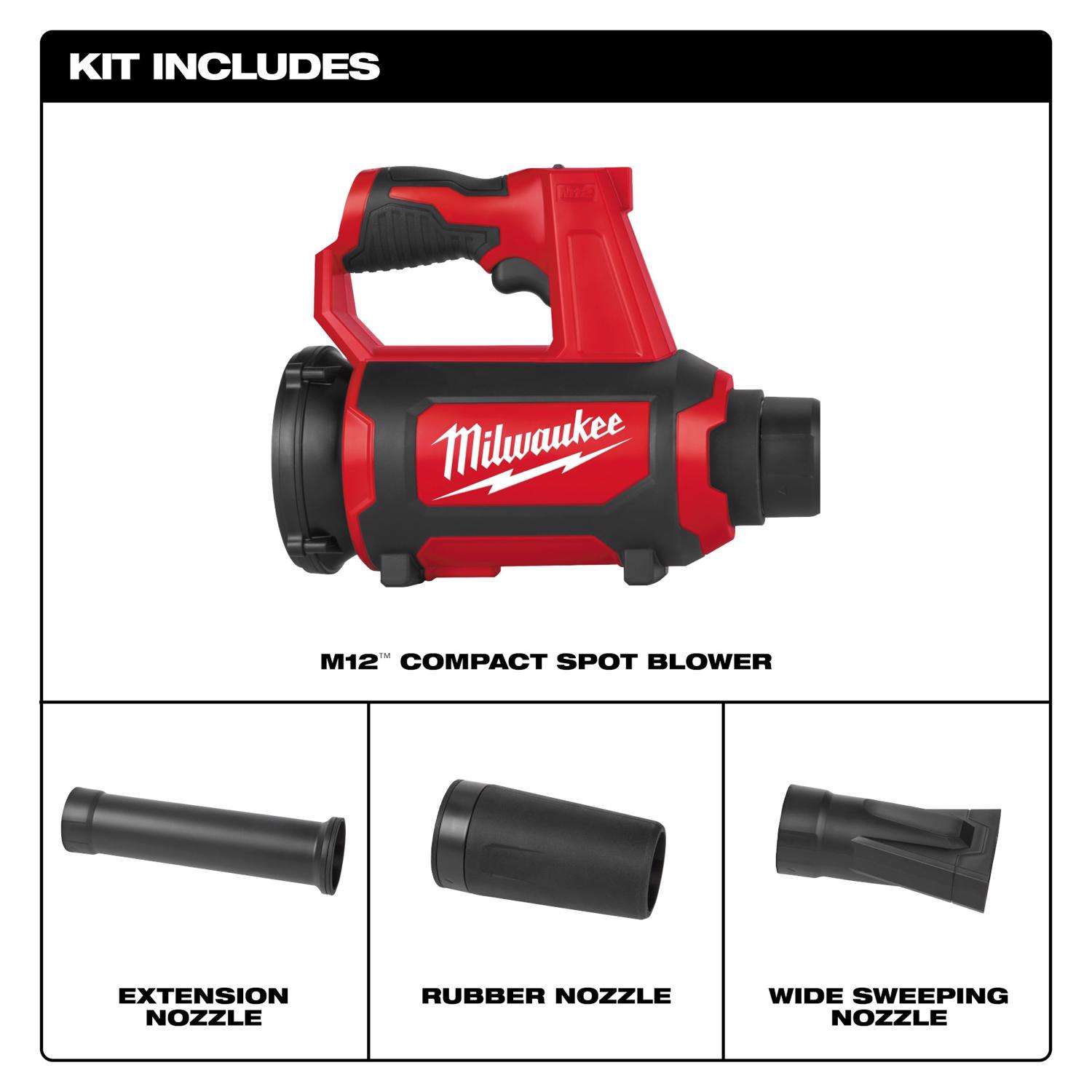  Milwaukee Tool M12 0852-20 110 Mph 175 CFM 12 V Battery Handheld Leaf Blower Tool Only