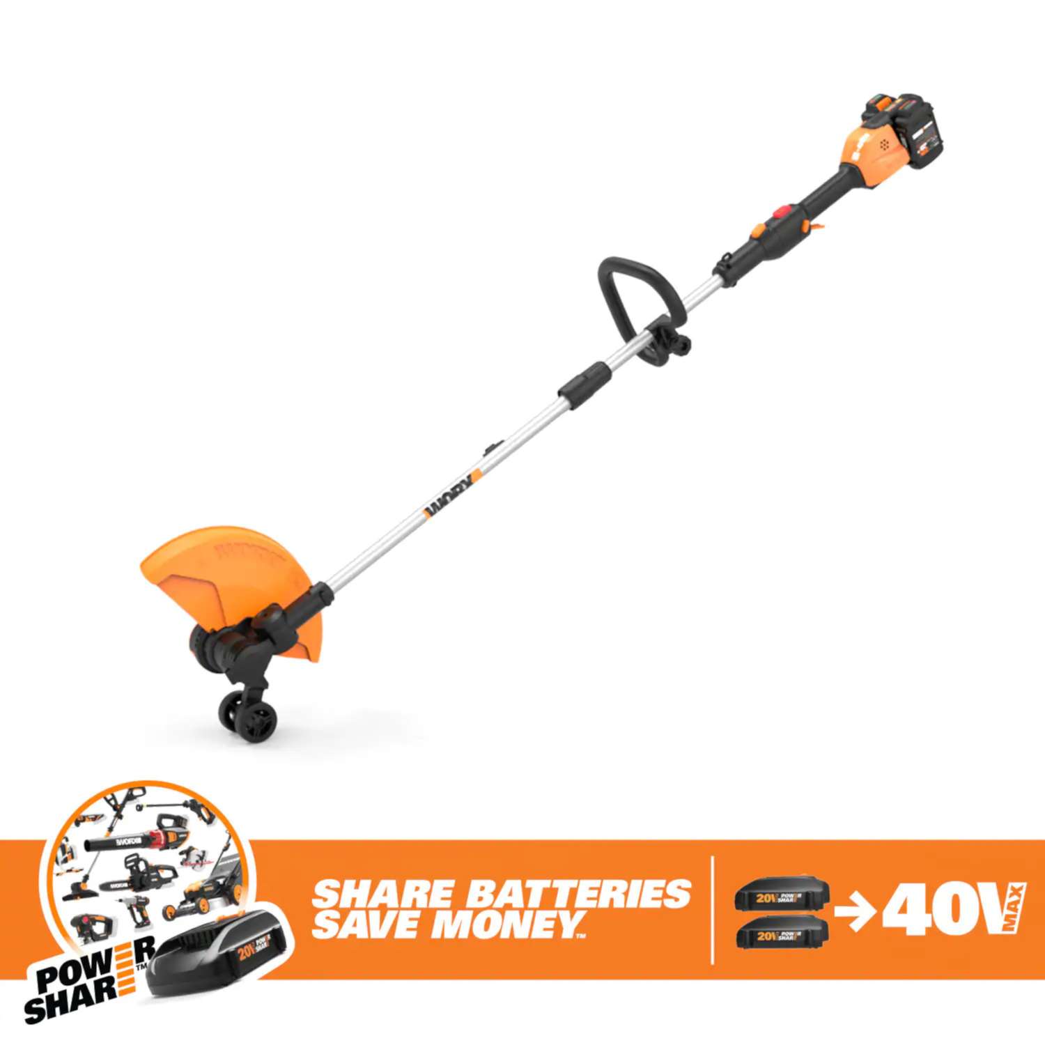  Worx WG184 13 In. 40 V Battery Edger/Trimmer Kit (Battery & Charger)