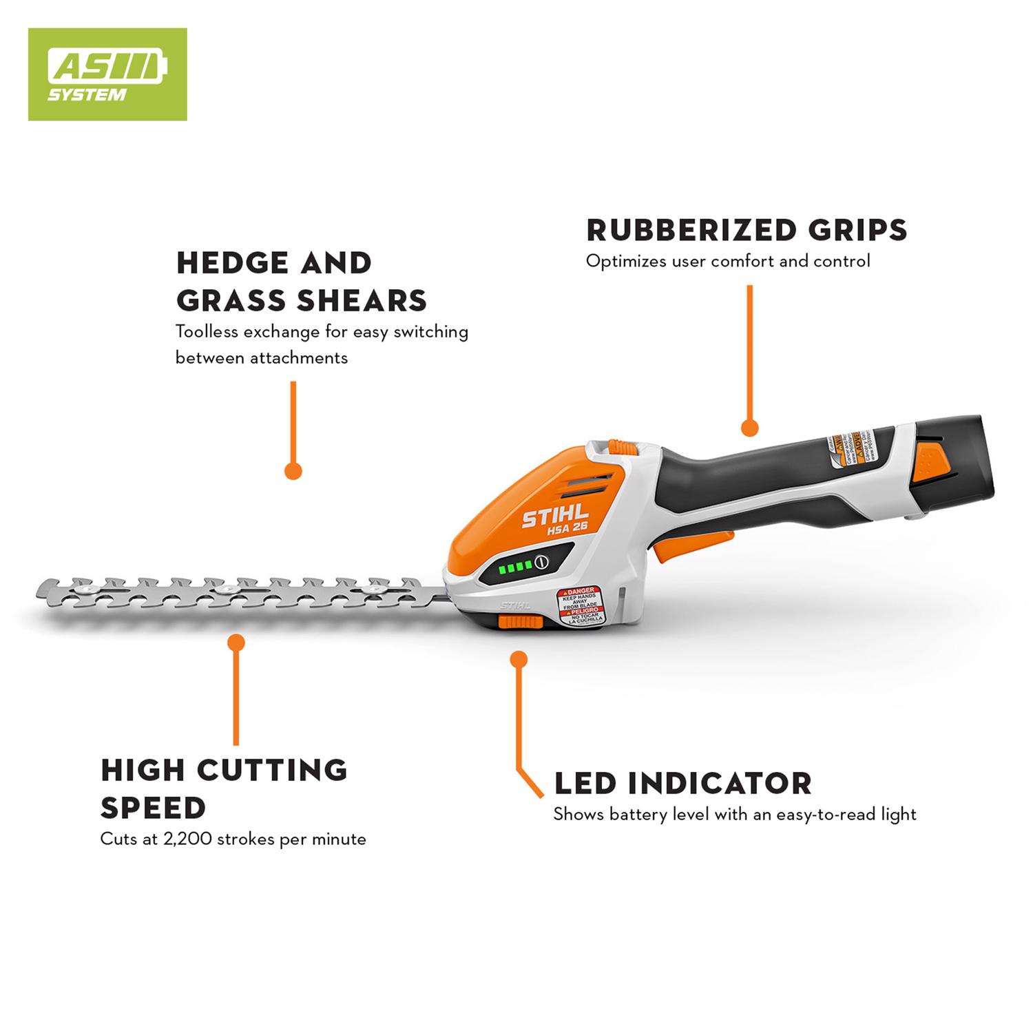  STIHL HSA 26 4.7 In. 11 V Battery Trimmer Tool Only