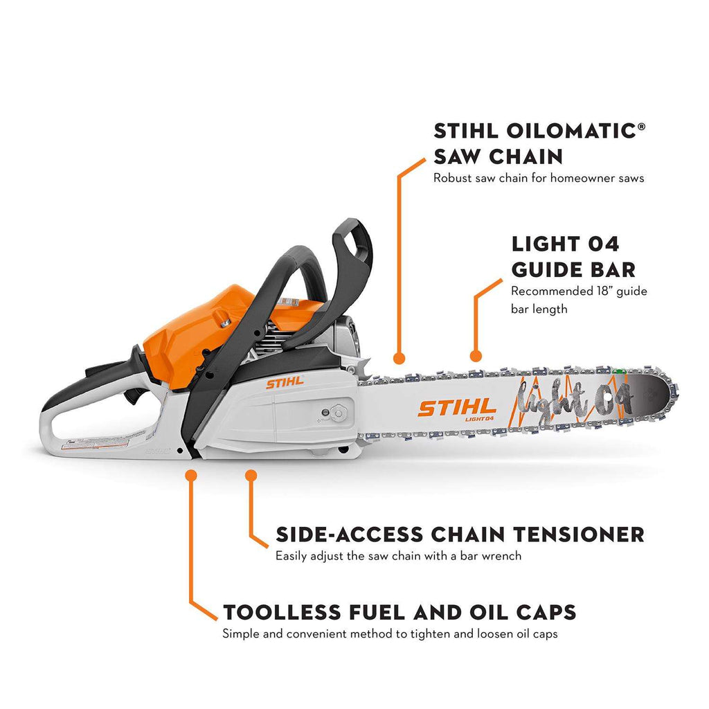  STIHL MS 182 16 In. Light 04 Bar Gas Chainsaw Tool Only Picco Micro Mini 3 PM3 3/8 In.