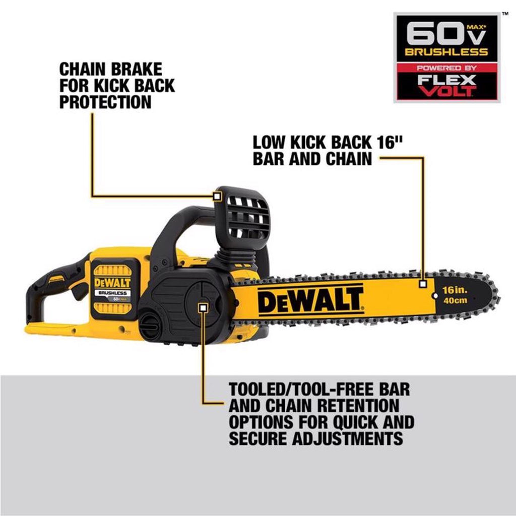  DeWalt 60V MAX DCCS670X1 16 In. 60 V Battery Chainsaw Kit (Battery & Charger)