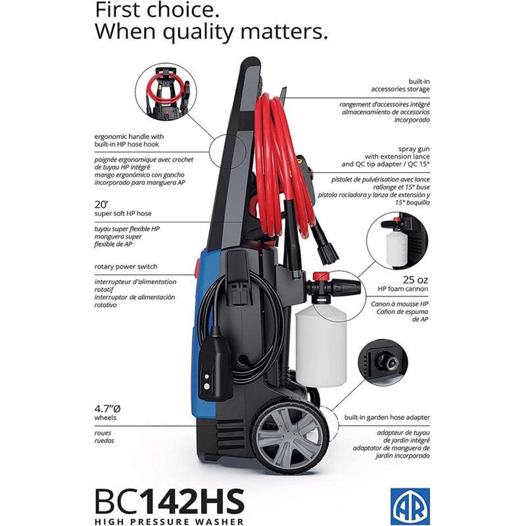  AR Blue Clean OEM Branded 1700 Psi Electric 1.7 Gpm Pressure Washer